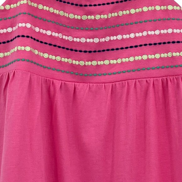 Hartstrings Girl’s Cotton Sundress Pink Multi Color Embroidered Dot Cotton Dress - Picture 3 of 6